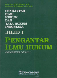 Pengantar Ilmu Hukum Dan Tata Hukum Indonesia Jilid 1 Pengantar Ilmu Hukum (Semester Ganjil)